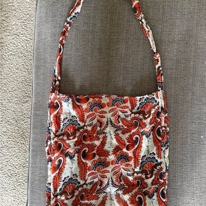 Free People Red and White Paisley Shoulder Bag